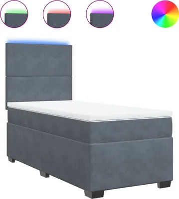 Obrázek produktu pro vidaXL Postel Boxspring s matrací Dark Grey 100x200 cm Velvet
