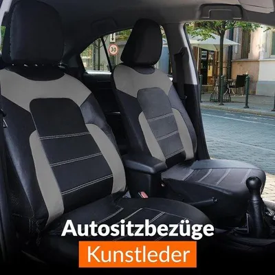 Produktbild von Famanu Autositzbezüge - Hochwertige Sitzbezüge aus Kunstleder 2 Stück