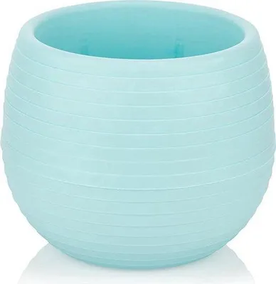 Immagine prodotto di 6 vasi da fiori rotondi blu Cactus da 13 cm con drenaggio, resistenti ai raggi UV