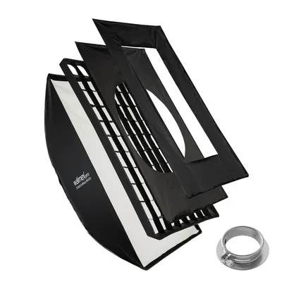 Produktbild von Walimex pro Studio Softbox 80x120cm + Softboxadapter für Profoto (Außendurchmesser: 15,2 cm), um 360° drehbar, einfacher Aufbau dank Schirmfunktion, inkl
