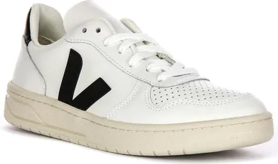 Produktbild von Veja V10 Leather In White Black For Women – 3 UK - 36 EU - 5 US / White Black