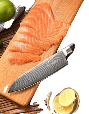 Obrázek produktu pro Nůž Santoku, ocel VG10, lehká rukojeť z micarty, 7 palců