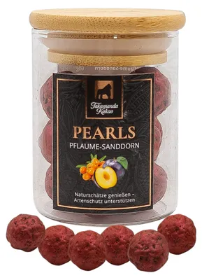 Obrázek produktu pro Takamanda Kakao Pearls Švestka-Rakytník | Ručně vyráběné | Vegan | 60g