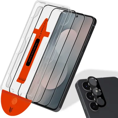 Produktbild von 2-Pack Samsung S25 FE Displayschutzfolie & 1-Pack Kameraschutz - Gehärtetes Glas | [Automatische Installation] - Blasenfrei