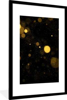 Produktbild von MuchoWow® Gerahmtes Poster Gold - Abstrakt - Luxus - Schwarz 60x90 cm - Poster mit Schwarzem Bilderrahmen Wandposter Rahmen Foto Bilder - Dekoration - Wandposter Wohnzimmer - Hochwertig