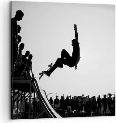 Produktbild von Bild auf Leinwand - Leinwandbild - Sport Skateboard - 50x50cm - Wand Bild - Wanddeko - Wandbilder - Leinwanddruck - Bilder - Kunstdruck - Wanddekoration - Leinwand bilder - Wandkunst - AC50x50-3655