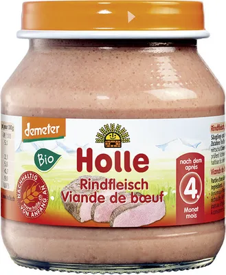 Produktbild von RINDFLEISCH OHNE ZUCKERZUSATZ GLUTENFREI AB DEM 5. MONAT DEMETER  125 g (GLAS) – HOLLE