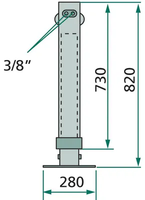 Obrázek produktu pro Hydraulická podpěrná noha 820 mm pro přívěs/návěs Simol 220H1050