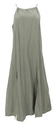 Produktbild von Natürliches Boho Sommerkleid, Alternatives Baumwollkleid, Maxikleid - Salbei, Damen, Grün, Baumwolle, Größe: XL