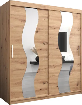 Produktbild von Kleiderschrank, Schiebetürenschrank Schlafzimmer, Schrank mit Spiegel SEWILLA 180 cm