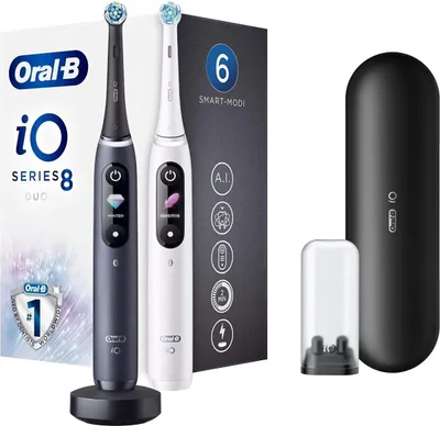 Obrázok produktu pre Oral-B iO8 Series Duo Electric Toothbrush, Black Onyx/White Oral-B