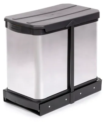 Produktbild von emuca INOX Abfallsorter 24 Liter Abfallvolumen (2x 12 Liter) / Müllbehälter