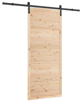 Zdjęcie produktu dla vidaXL Drzwi przesuwne naturalne 100 x 208 cm lite drewno sosnowe