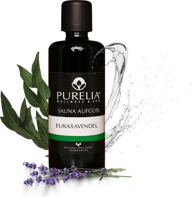 Produktbild von PURELIA Saunaaufguss Konzentrat Euka-Lavendel 100 ml natürlicher Sauna-aufguss - reine ätherische Öle
