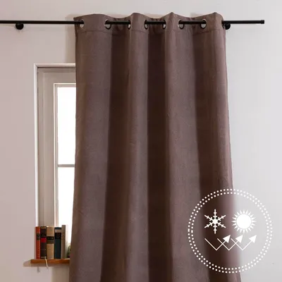 Produktbild von Thermovorhang Morey mit Ösen uni taupe 140x260cm