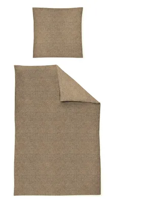 Produktbild von Irisette Flausch-Baumwolle Bettwäsche-Garnitur Loyd Mink 8835 Farbe braun-80 Größe 135x200 + 80x80 cm