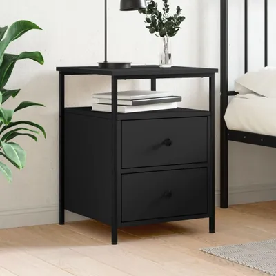 Obrázok produktu pre vidaXL Nočný stolík čierny 44x45x60 cm Materiál drevo