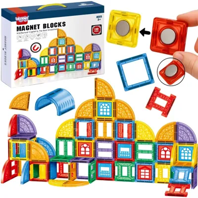 Image de Woopie blocs de construction magnétiques 3d ensemble éducatif château 100 pièces.