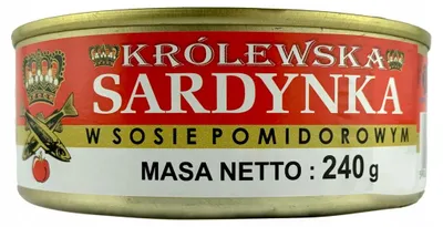 Zdjęcie produktu dla Sardynka królewska w sosie pomidorowym Petropat 0,24 kg
