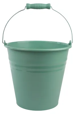 Productafbeelding van BERLONA Emmer, 10 liter, met metalen handvat, kunststof, diameter 29 cm - Groen