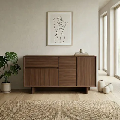Obrázok produktu pre Skye Decor, kvalitná konzolová stolík Milano z orechu, 146 cm, 100% melamín, 3-dielna sada