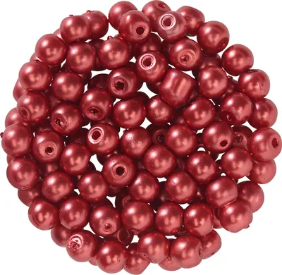 Produktbild von Glaswachsperlen,  Ø 4 mm, 100 Stück Hellrot