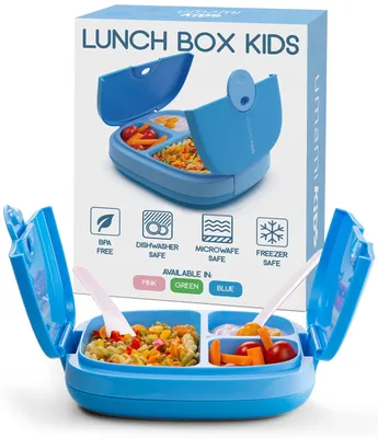 Kinder-Bento-Box 3 Fächer, auslaufsicher, 800 ml, blau