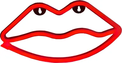Image de Avizar, Lampe néon à LED Bouche Support mural Connecteur USB-A, Rouge