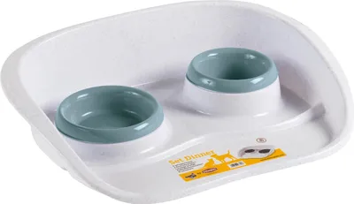 Immagine prodotto di Kerbl Futterbar mit 2 Näpfen 300ml/250 ml, für Hunde und Katzen geeignet