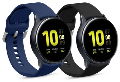 Produktbild von kwmobile 2x Uhrenarmband für Samsung Galaxy Active 2 / Watch 4 / 5 / 6 Galaxy Watch 7 / FE Armband - Fitnesstracker Band Set aus TPU Silikon -