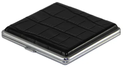 Produktbild von ATTUY Luxus Hamburg Zigarettenetui 20 Zigaretten Schwarz-Silber Geschenkbox