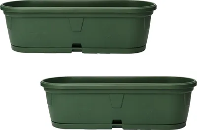 Produktbild von 2x Blumenkasten länglich 50 cm grün