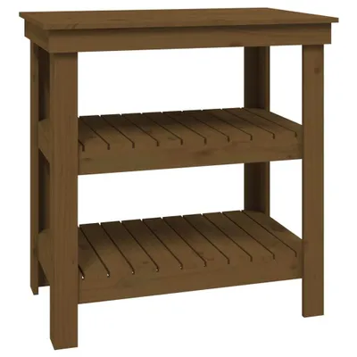 Immagine prodotto di vidaXL Banco da lavoro marrone miele 78,5x50x80 cm in legno di pino massiccio
