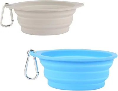 Productafbeelding van Draagbare Opvouwbare Hondenbak - Siliconen Reisvoer- en Drinkbak voor Huisdieren - Geschikt voor Katten en Honden - 350 ml en 600 ml