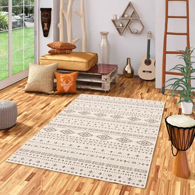 Produktbild von In & Outdoor Teppich Flachgewebe Campus Ethno Beige Bunt, Größe:120x170 cm