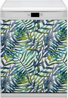 Produktbild von Dekorative Magnetmatte Küche Geschirrspüle 60x80 cm  Magnet für Spülmaschine  - Exotische Blätter