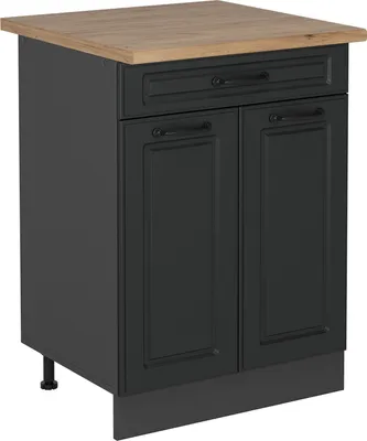 Produktbild von Küchenunterschrank Vicco R-Line Anthrazit Landhaus 60 cm , AP Eiche, Model 53484
