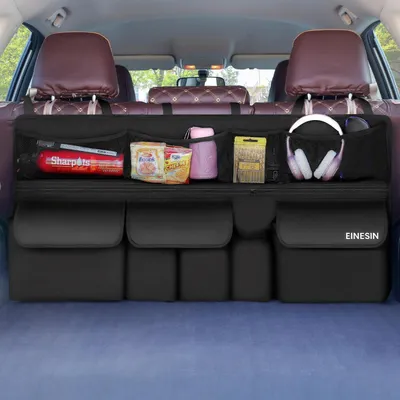 Produktbild von Kofferraum Organizer Auto Aufbewahrungstasche mit 9 Taschen Schwarz 105x52cm