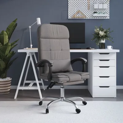 Produktbild von The Living Store Bürostuhl mit Massagefunktion Taupe Stoff