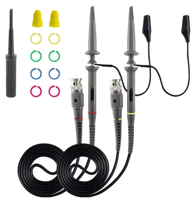 Image de Sonde d'oscilloscope avec kit d'accessoires. Sondes de clipage de 100 MHz