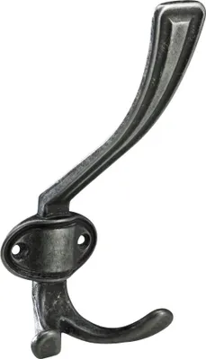 Produktbild von Hettich Hut- und Mantelhaken 15,5 x 6,8 x 8 cm brüniert silber - 1 Stück