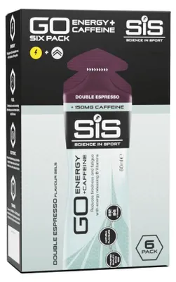 Produktbild von SIS GO Energy + Caffeine Gels (6x60ml) Double Espresso - Energie & Ausdauer - Energie-Gel
