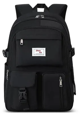 Productafbeelding van Damen rugzak, meisjes rugzak, schoolrugzak, 15,6 inch laptop compartiment, dagrugzak, waterdicht, reizen, polyester, zwart