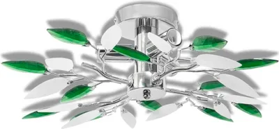 Produktbild von vidaXL Deckenleuchte Weiße & Grüne Acrylglas-Blätter 3 × E14-Lampen