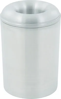 Produktbild von Selbstlöschender Papierkorb & Abfallsammler aus Aluminium | 13 Liter, HxØ 30,2x26cm | Silber