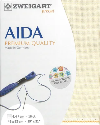Image de AIDA Zweigart precut 16 ct. Aida 3251 couleur 264 beige clair, tissu à compter pour point de croix 48x53cm