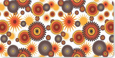 Produktbild von MuchoWow® Mauspad Mousepad Design - Retro - Orange - Blumen 60x30 cm - Mousepads - Maus Mat - Pad - Mausunterlage - Nachhaltig