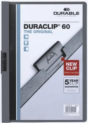 Produktbild von Durable DuraClip Original 60 A4 Anthracite Grey, Grau, PVC, A4, 219 mm, 310 mm