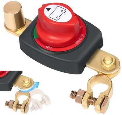 Produktbild von Automatische 180-Grad-Schaltung für Auto, Motorrad, Boot und Caravan - Wasserdichter 12V-48V-Akkuschalter