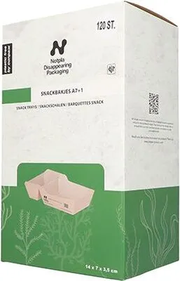 Produktbild von Snacktrays, Pappe "NOTPLA" 3,5 cm x 7 cm x 14,5 cm braun